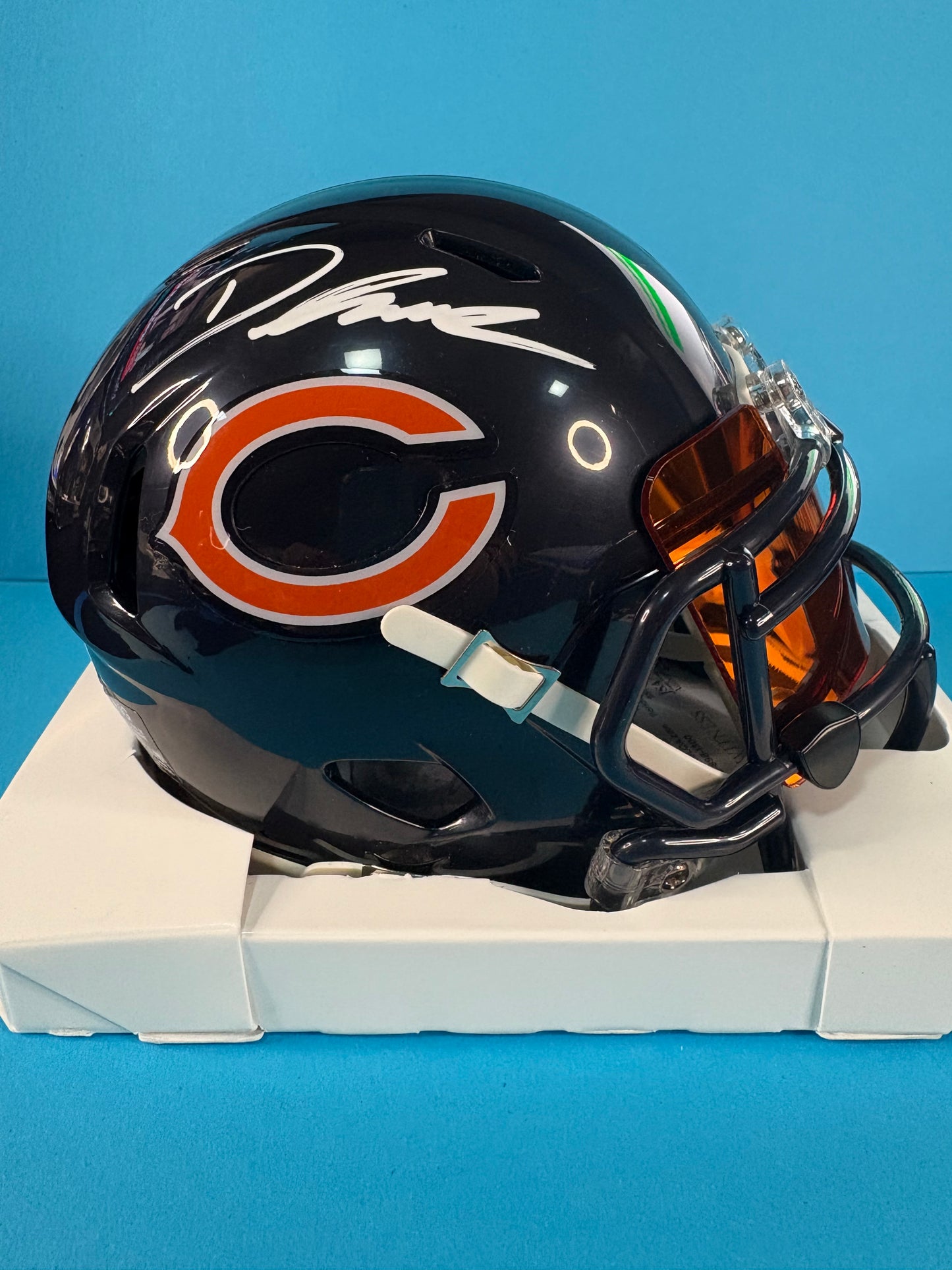 D'Andre Swift Signed Bears Speed Mini Helmet w/ Tiger Orange Visor - JSA