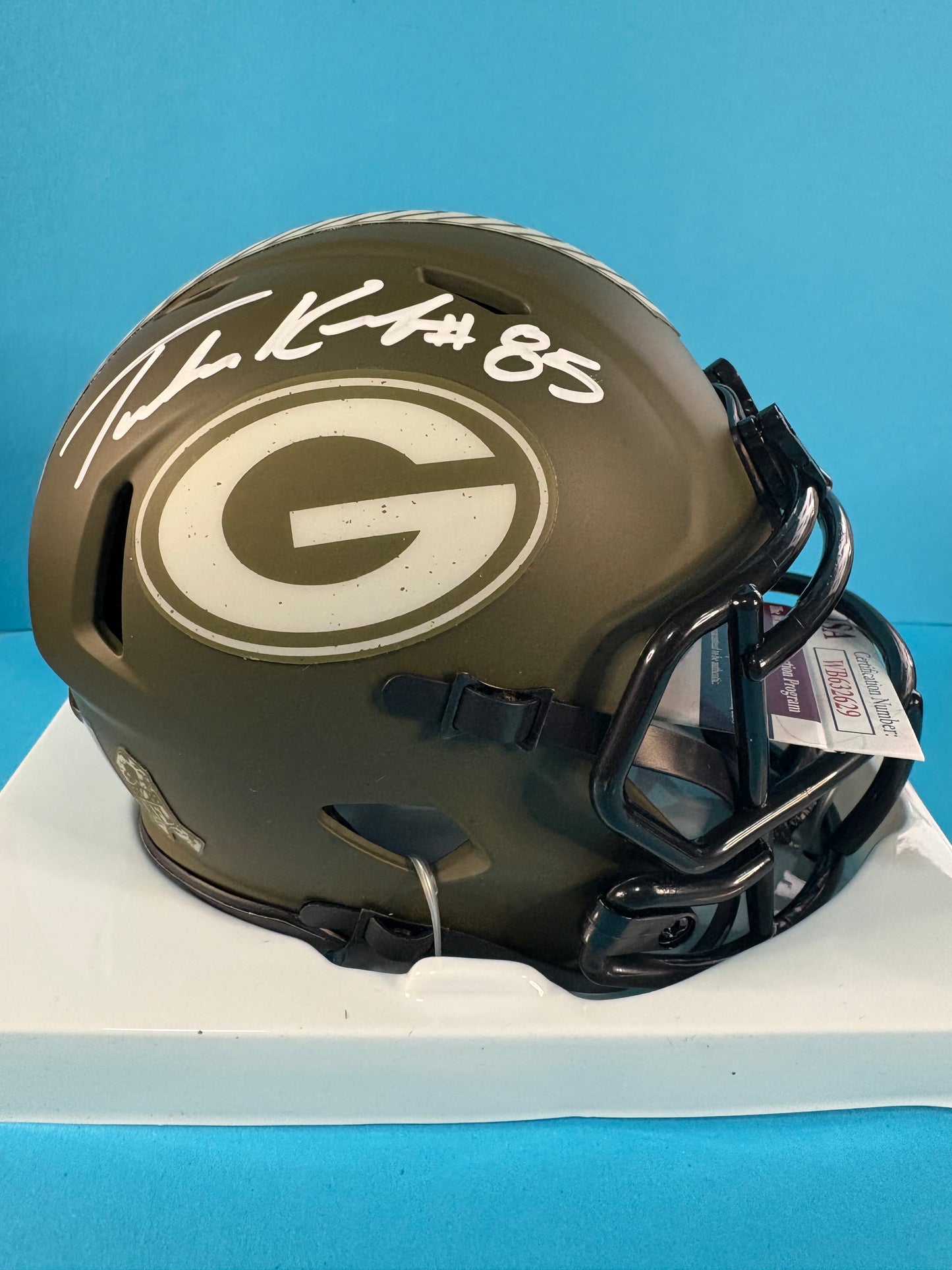 Tucker Kraft Signed Packers Salute Mini Helmet- JSA