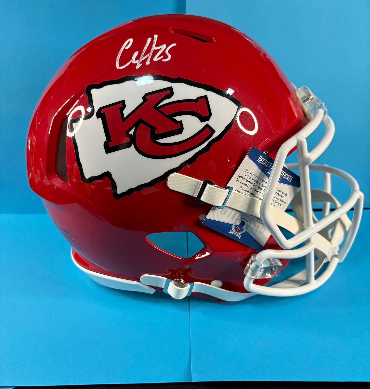 Clyde Edwards-Helaire Signed Chiefs Authentic Speed Full-Size Helmet- BAS