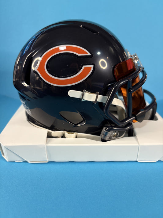 Unsigned- Chicago Bears Speed Mini Helmet w/ Tiger Orange Visor