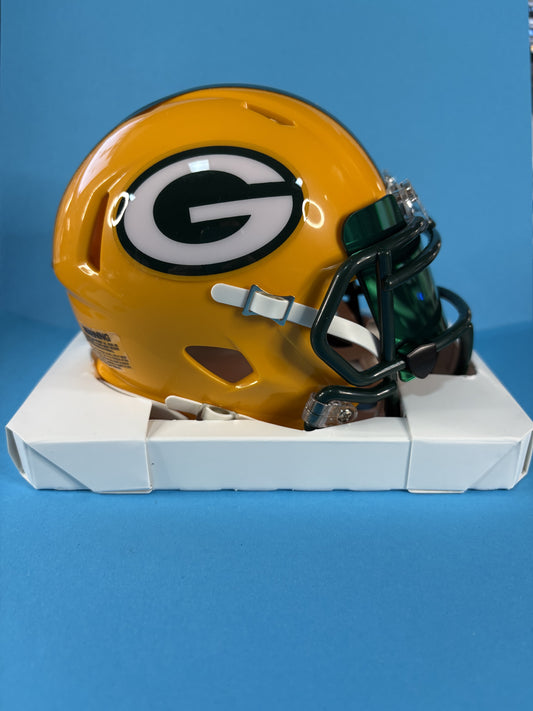 Unsigned- Green Bay Packers Speed Mini Helmet w/ Emerald Green Visor